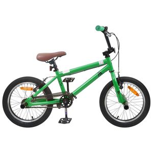 vidaXL BMX Cykel 16 Tum f&ouml;r 5-8 &aring;r gammal Gr&ouml;n