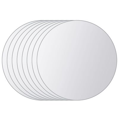 vidaXL Spegelplattor 8 st rund spegelglas