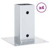 vidaXL Stolpbaser fyrkantiga 4 st silver 71x71 mm galvaniserat st&aring;l