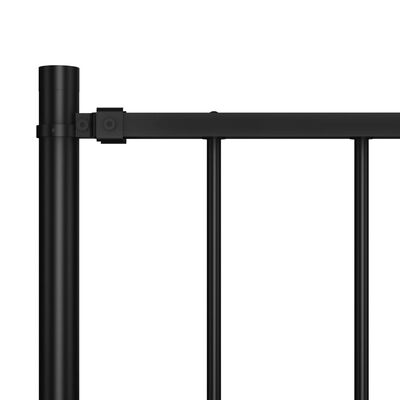 vidaXL Staketpanel med stolpar pulverlackerat stål 1,7x1 m svart