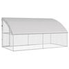 vidaXL Hönshus 2 pcs Silver 400 x 200 x 198,5 cm Galvaniserat Stål