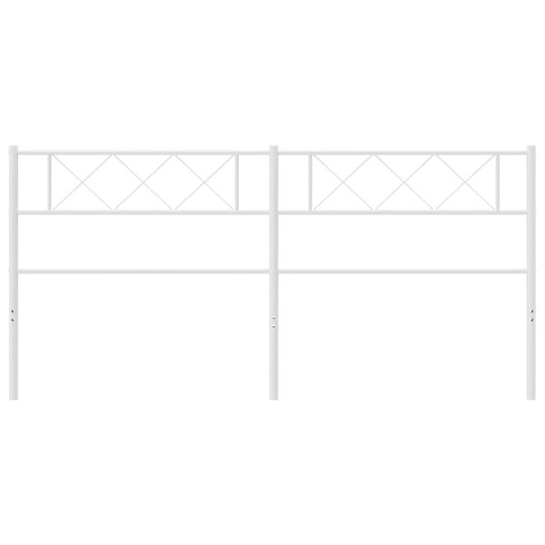 vidaXL Huvudgavel metall vit 160 cm