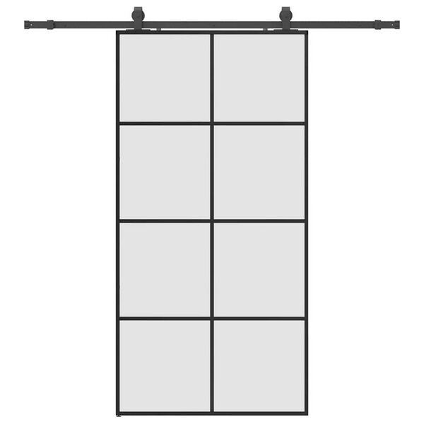 vidaXL Skjutd&ouml;rr med beslag svart 102,5x205 cm ESG-glas