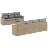 vidaXL Matgrupp f&ouml;r tr&auml;dg&aring;rden med dynor 8 delar beige konstrotting