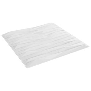 vidaXL V&auml;ggpaneler 12 st 50 x 50 cm Vit Sten XPS Skum