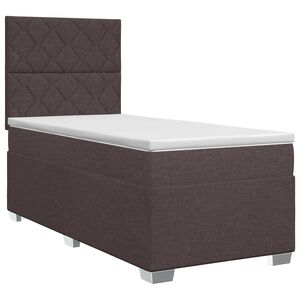 vidaXL Kontinentals&auml;ng med madrass M&ouml;rkbrun 80 x 200 cm Tyg