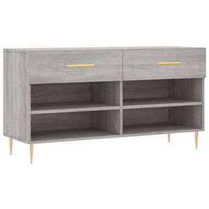 vidaXL Skob&auml;nk gr&aring; sonoma 102x35x55 cm konstruerat tr&auml;