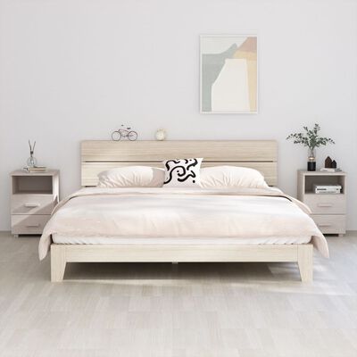 vidaXL Sängbord HAMAR 2 st vit 40x35x62 cm massivt trä