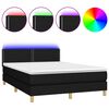 vidaXL Rams&auml;ng med madrass & LED svart 140x190 cm tyg
