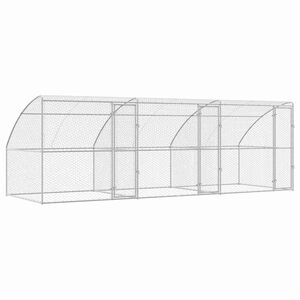 vidaXL Hundbur med lagring 3 pcs Silver 6 x 2 x 2 m Galvaniserat st&aring;l