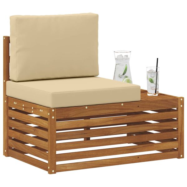 vidaXL Utomhus modulsoffa Naturf&auml;rg 91 x 63 x 73 cm Massivt Akaciatr&auml;