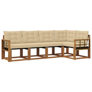 vidaXL Utomhussoffset 5 st Naturlig och Beige