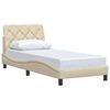 vidaXL Bed Frame without Mattress Cream 80x200 cm Fabric