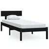 vidaXL S&auml;ngram svart massiv furu 75x190 cm