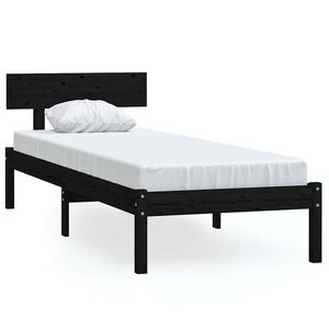 vidaXL S&auml;ngram svart massiv furu 75x190 cm
