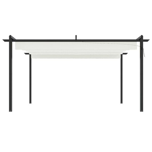 vidaXL Paviljong med infällbart tak 4x3 m gräddvit