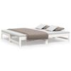 vidaXL Utdragbar dagb&auml;dd vit 2x(75x190) cm massiv furu