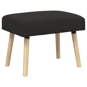 vidaXL b&auml;nk Enf&auml;rgad Svart 60 x 40 x 45 cm Boucl&eacute;