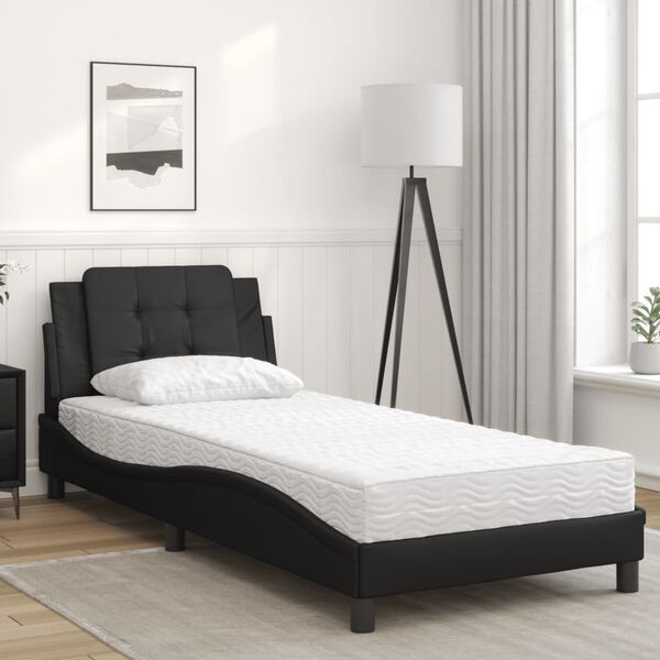 vidaXL Bed Frame without Mattress "Zadar" Black 90x190 cm Faux Leather