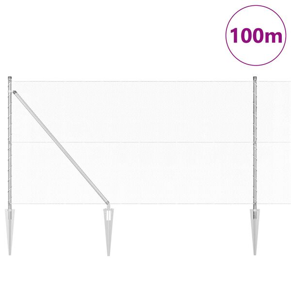 vidaXL St&auml;ngselstolpe Silver 100 x 1 m (13 mm n&auml;t) St&aring;l
