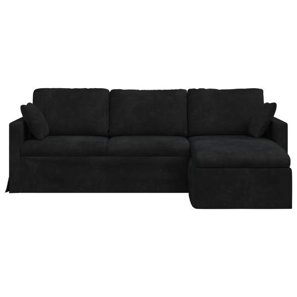 vidaXL Soffa Svart 198 x 134 x 80 cm Sammet