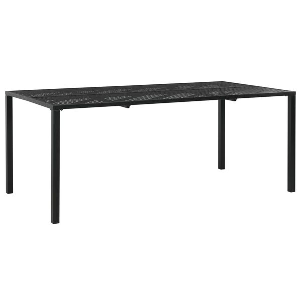 vidaXL Matgrupp f&ouml;r tr&auml;dg&aring;rden 7 delar st&aring;l svart