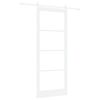 vidaXL Skjutd&ouml;rr ORKDAL Vit 93 x 232 cm Massivt talltr&auml; och glas