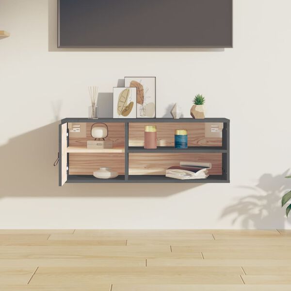 vidaXL V&auml;ggsk&aring;p gr&aring; 80x30x30 cm massiv furu