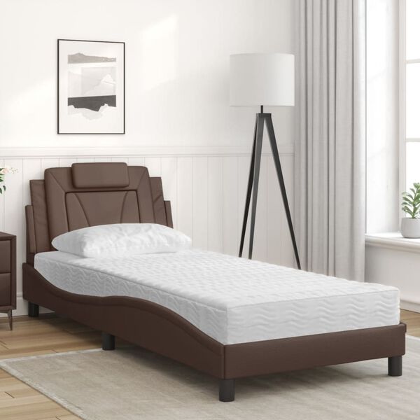 vidaXL Bed "Viana" with Mattress Brown 80x200 cm Faux Leather
