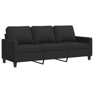 vidaXL 3-sitssoffa svart 180 cm tyg