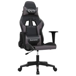 vidaXL Gamingstol svart och gr&aring; konstl&auml;der