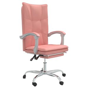 vidaXL Kontorsstol rosa konstl&auml;der