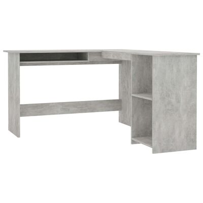 vidaXL Skrivbord L-format betonggrå 120x140x75 cm konstruerat trä