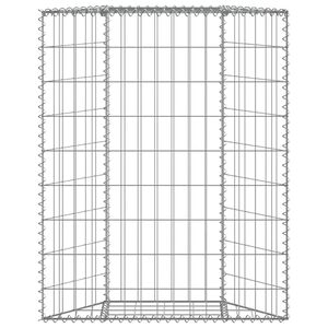 vidaXL Gabion trapets upph&ouml;jd galvaniserat st&aring;l 80x20x100 cm