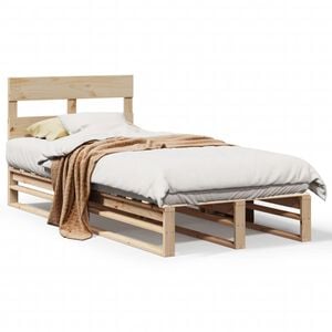 vidaXL S&auml;ngram utan madrass 90x200 cm massiv furu