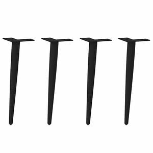 vidaXL Soffbordsben koniska 4 st svarta 30-31 cm st&aring;l