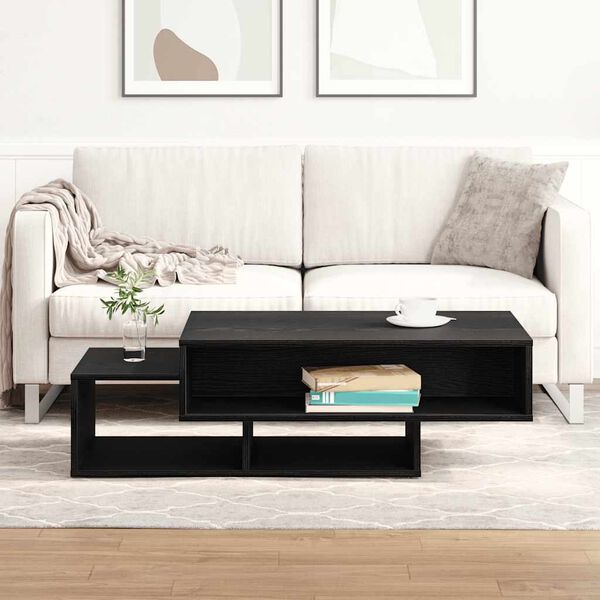 vidaXL Soffbord svart ek 105x55x32 cm konstruerat trä