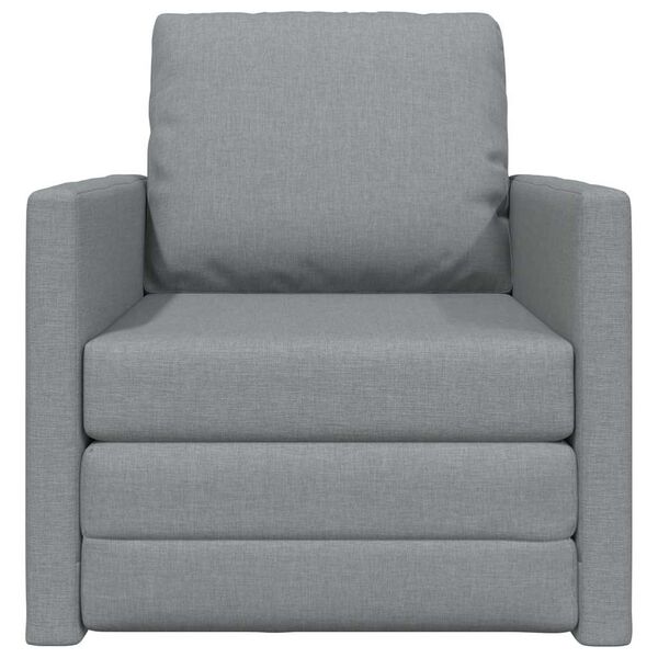vidaXL Golvb&auml;ddsoffa 2-i-1 ljusgr&aring; 112x174x55 cm tyg