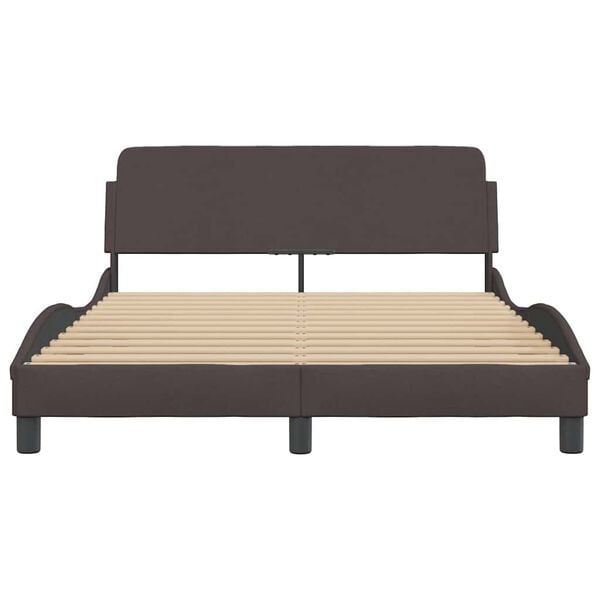 vidaXL Bed Frame "Dover" Dark Brown 140x190 cm Fabric
