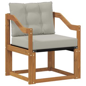 vidaXL Utomhussoffa Massivt Akaciatr&auml; Naturlig och Ljus Gr&aring;