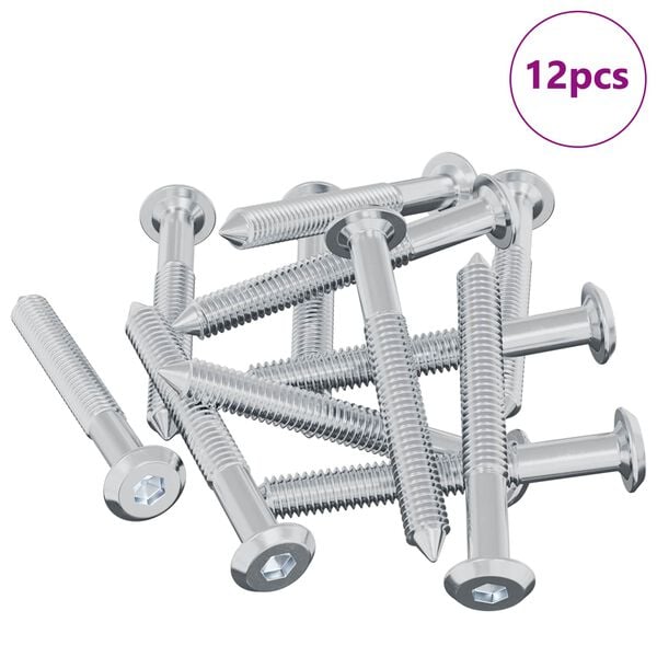 vidaXL Skruv 12 pcs Silver M6 x 50 mm St&aring;l