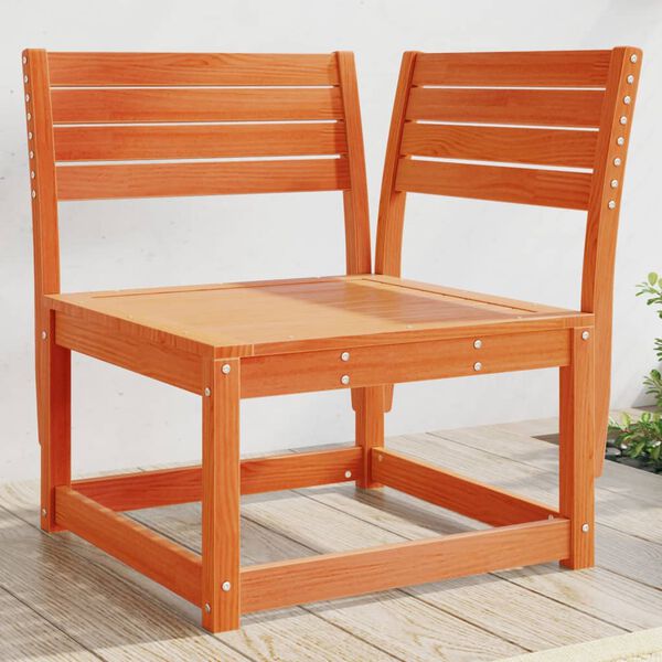 vidaXL Tr&auml;dg&aring;rdssoffa h&ouml;rn vaxbrun 73x73x78 cm massiv furu