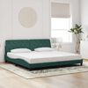 vidaXL Bed Frame with LED without Mattress Dark Green 200x200 cm Velvet