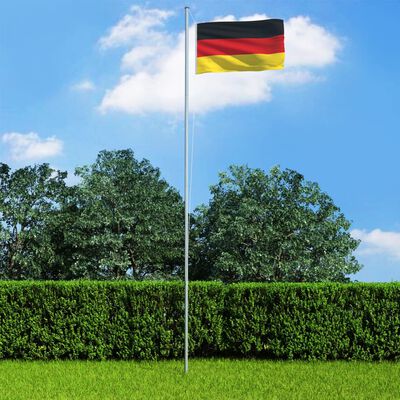 vidaXL Tysklands flagga och flaggstång i aluminium 4 m