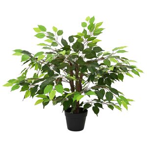 vidaXL Konstgjord Ficusv&auml;xt Gr&ouml;n 73 x 16 x 60 cm Tyg och tr&auml;