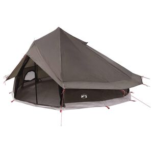 vidaXL Tipi T&auml;lt 18-personers Brun Gr&aring; Polyester och St&aring;l