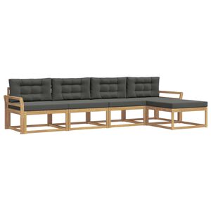 vidaXL Utomhussoffset med kudde 4 pcs Vit och antracit Polyester