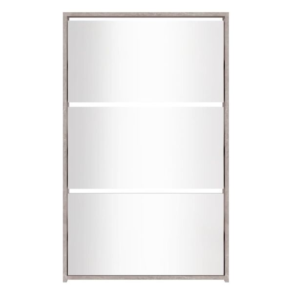 vidaXL Skoskåp med 3 skåp betonggrå 63x17x102,5 cm