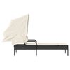 vidaXL Solsäng med tak svart konstrotting