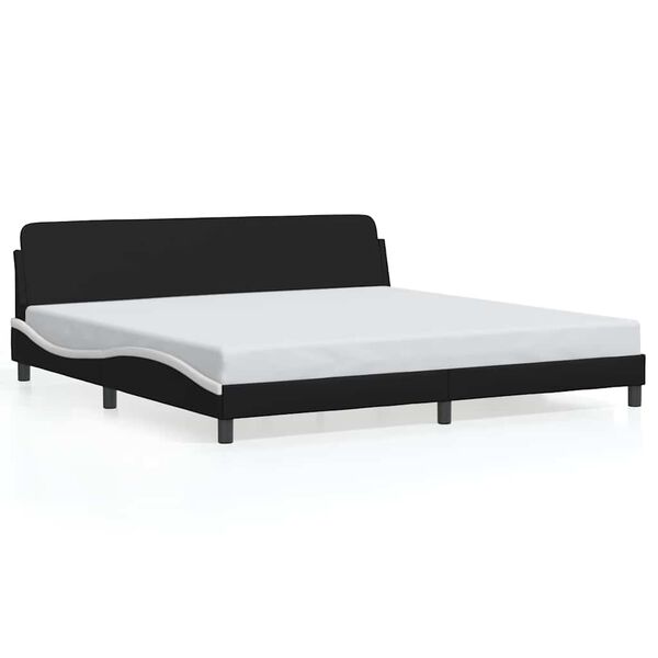 vidaXL Bed Frame "Dover" Black and White 200x200 cm Faux Leather
